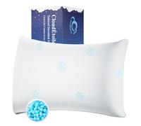 CloudÉtoile Shredded Memory Foam Pillow - Adjustable Cooling Side Sleeper Pillow for Neck, Medium Firm Support Pillows for Side Back Stomach Sleepers, CertiPUR-US Certified, Washable Cover (60x40 cm)