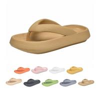 Cloudies EVA Lightweight Flip Flops for Women & Men | Non-Slip Beach Slides with CloudSoft Cushion | Quick-Dry (Khaki, Adult, Women, 5.5, Numeric Range, UK Footwear Size System, 6.5, Medium)