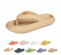 Cloudies EVA Lightweight Flip Flops for Women & Men | Non-Slip Beach Slides with CloudSoft Cushion | Quick-Dry (Beige, Adult, Women, 7, Numeric Range, UK Footwear Size System, 7.5, Medium)