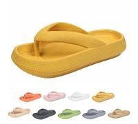 Cloudies EVA Lightweight Flip Flops for Women & Men | Non-Slip Beach Slides with CloudSoft Cushion | Quick-Dry (Yellow, Adult, Women, 10.5, Numeric Range, UK Footwear Size System, 11, Medium)
