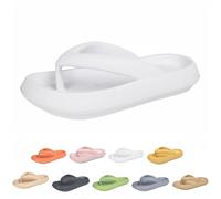 Cloudies EVA Lightweight Flip Flops for Women & Men | Non-Slip Beach Slides with CloudSoft Cushion | Quick-Dry (White, Adult, Women, 8, Numeric Range, UK Footwear Size System, 9, Medium)