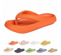 Cloudies EVA Lightweight Flip Flops for Women & Men | Non-Slip Beach Slides with CloudSoft Cushion | Quick-Dry (Orange, Adult, Women, 10.5, Numeric Range, UK Footwear Size System, 11, Medium)