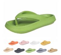 Cloudies EVA Lightweight Flip Flops for Women & Men | Non-Slip Beach Slides with CloudSoft Cushion | Quick-Dry (Green, Adult, Women, 7, Numeric Range, UK Footwear Size System, 7.5, Medium)