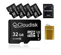 Cloudisk 5Pack 32GB Micro SD Card 32 GB MicroSD Memory Card Class10 with SDAdapter + Card Reader,Bulk Sale 5pcs