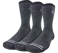 CloudLine Men’s and Women’s Merino Wool Hiking Socks - Cushioned, Warm, Anti-Blister, Moisture Wicking, Made in USA - 3 Pairs, Granite, Large