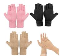 Cloudlink 3 Pairs Arthritis Fingerless Gloves for Arthritis Breathable and Comfortable Compression Gloves for Computer Typing, Dailywork