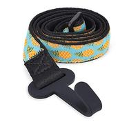 CLOUDMUSIC Pineapple Ukulele Strap with J Hook, Hawaiian Tropical Design, No Drilling, For Soprano, Concert, Tenor Ukulele (Pineapples in Blue, Black)