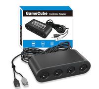 CLOUDREAM Gamecube Controller Adapter. Super Smash Bros Switch Gamecube Adapter for WII U, PC. Support Turbo and Vibration Features. No Driver and No Lag-Gamecube Adapter