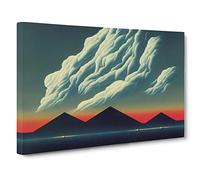 Clouds Above Mountains Canvas Print | Gallery Wrapped 30mm Frame Wall Art | 30x20 inches | Ready to Hang | Contemporary Landscape Picture | Living Room Bedroom Lounge Office