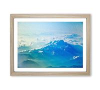 Clouds Above The Mountains Modern Art Framed Wall Art Print, Ready to Hang Picture for Living Room Bedroom Home Office Décor, Oak A4 (34 x 25 cm)