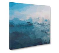 Clouds Above the Ocean in Abstract Modern Canvas Wall Art Print Ready to Hang, Framed Picture for Living Room Bedroom Home Office Décor, 20x20 Inch (50x50 cm)