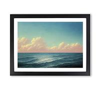 Clouds Above The Sea Framed Wall Art Print A2 Black