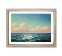 Clouds Above The Sea H1022 Framed Print for Living Room Bedroom Home Office Décor, Wall Art Picture Ready to Hang, Oak A4 Frame (34 x 25 cm)