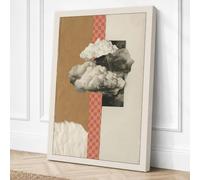 Clouds and Geometry Abstract Canvas Wall Art Print 18x12 Inch