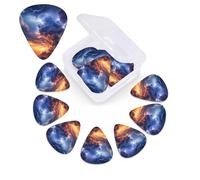 Clouds and Lightning Print Guitar Picks Set of 12 with Organizer Storage Box, Guitar Accessories, Ukulele for Acoustic Guitar, Bass, Valentine's Day Gift