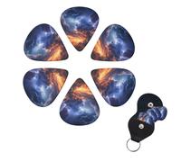 Clouds and Lightning Print Guitar Picks Set of 6 with Organizer Storage Box for Custom Guitars for Men and Women, Guitar Accessory, Ukulele for Guitar