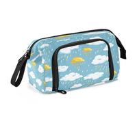 Clouds and Rain Big Capacity Pencil Case Pouch Pen Case Pencil Box Stationery Office Organizer Bag for Boys Girls