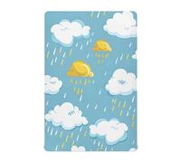 Clouds and Rain Crib Sheets Stretchy Portable Sheets for Baby Toddler Breathable Soft Crib Mattress Sheet for Girls Boys