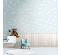 Clouds And Wood Slats 2 In 1 Vinyl Wallpaper Blue / White As Creation 39816-1