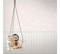 Clouds And Wood Slats 2 In 1 Vinyl Wallpaper Pink / White As Creation 39816-3