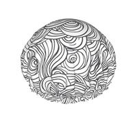 Clouds Comic Black Waterproof Shower Cap,Elastic Bathing Hair Cap Environmental Protection Hair Bath Caps, Double WaterproofBathing Shower Hat