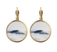clouds fog mountain nature Gold Clip On Drop Earrings Non Piercing Dangle Jewelry