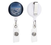 Clouds in Air Retractable Badge Holder Reel Clip ID Card Holder for Doctor Nurse Student Office Worker