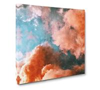 Clouds In Bloom Pink And Green Canvas Print | Gallery Wrapped 30mm Frame Wall Art | 20x20 inches | Ready to Hang | Modern Picture | Living Room Bedroom Lounge Office