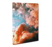 Clouds In Bloom Pink And Green Canvas Print | Gallery Wrapped 30mm Frame Wall Art | 24x16 inches | Ready to Hang | Modern Picture | Living Room Bedroom Lounge Office