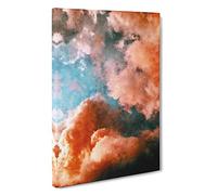 Clouds In Bloom Pink And Green Canvas Print | Gallery Wrapped 30mm Frame Wall Art | 30x20 inches | Ready to Hang | Modern Picture | Living Room Bedroom Lounge Office