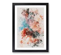 Clouds in Bloom Pink and Green Watercolour Framed Print | A2 Black Framed Wall Art | Ready to Hang | Modern Landscape Picture | Living Room Bedroom Lounge Office