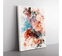 Clouds In Bloom Pink And Green Watercolour Modern Canvas Wall Art Print Ready to Hang, Framed Picture for Living Room Bedroom Home Office Décor, 60x40 cm (24x16 Inch)