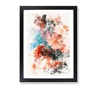 Clouds In Bloom Pink And Green Watercolour Modern Framed Print | A4 Black Framed Wall Art | Ready to Hang | Modern Landscape Picture | Living Room Bedroom Lounge Office