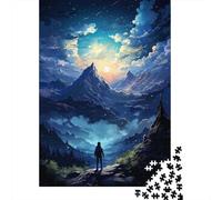 Clouds in Sky Illustration 1000-Piece Puzzle for Adults, 70x50cm/1000pcs; for Quiet Downtime Without A Screen; White Card Pieces with Reduced Dust