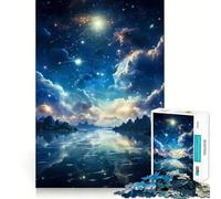 Clouds in Starry Sky Jigsaw Puzzle 1000 Piece for Adults Stress Less Indoor Fun Home Enjoyable Night Play (50x75cm)