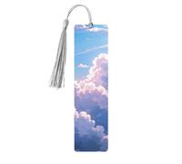 Clouds in The Sky Wood Bookmarks 5 Pcs with Tassels,Pendant Unique Handmade Wooden Bookmark Cute Wood Hanging Tags Ornaments for Book Lovers Birthday Teachers Gift