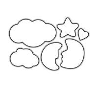Clouds Moon Die Cuts for Card Making, Stars Heart Shape Metal Cutting Dies for Paper Scrapbooking, DIY Stencils for Album Party Wedding Festivals Decoration