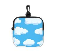 Clouds On Blue Sky, Square Zipper Storage Bag, Neoprene Coin Purse, Small Wallets, Change Pouch, Change Purse