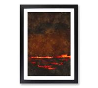 Clouds on Fire Painting Framed Print | A2 Black Framed Wall Art | Ready to Hang | Modern Landscape Picture | Living Room Bedroom Lounge Office