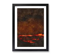 Clouds On Fire Painting Modern Framed Print | A2 Black Framed Wall Art | Ready to Hang | Modern Landscape Picture | Living Room Bedroom Lounge Office