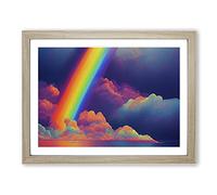 Clouds On The Rainbow Framed Print | A3 Oak Framed Wall Art | Ready to Hang | Modern Landscape Picture | Living Room Bedroom Lounge Office