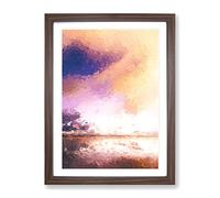 Clouds Over Alabama Modern Framed Wall Art Print, Ready to Hang Picture for Living Room Bedroom Home Office Décor, Walnut A3 (34 x 46 cm)