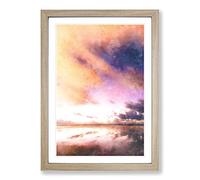Clouds Over Alabama Painting Framed Print | A2 Oak Framed Wall Art | Ready to Hang | Modern Landscape Picture | Living Room Bedroom Lounge Office