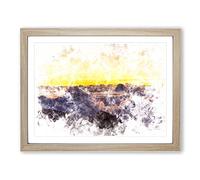 Clouds Over Hawaii Watercolour Modern Framed Wall Art Print, Ready to Hang Picture for Living Room Bedroom Home Office Décor, Oak A2 (64 x 46 cm)