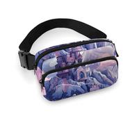 Clouds over The Castle Printed Fanny Pack Fanny Packs for Women Men,Crossbody Bag Large Chest Bag with Adjustable Strap for Outdoors Workout Traveling Casual Running, Clouds over The Castle, 20x13cm