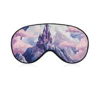 Clouds Over The Castle Sleep Mask Light Block-Out Eye Mask for Side Sleeper Pressure-Free Soft Night Blindfold with Adjustable Strap Breathable Sleep Eye Cover for Travel