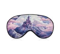 Clouds Over The Castle Travel Eye Mask Blackout Eye Mask for Sleeping Airplane Eyemask with Adjustable Strap Sleep Masks for Women Men Soft Night Blindfold Eyemask
