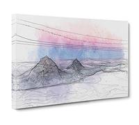 Clouds Over the Swiss Mountains Canvas Print | Gallery Wrapped 30mm Frame Wall Art | 30x20 inches | Ready to Hang | Abstract Landscape Picture | Living Room Bedroom Lounge Office