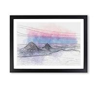 Clouds Over The Swiss Mountains in Abstract Framed Print | A2 Black Framed Wall Art | Ready to Hang | Abstract Landscape Picture | Living Room Bedroom Lounge Office