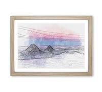 Clouds Over The Swiss Mountains in Abstract Framed Print | A2 Oak Framed Wall Art | Ready to Hang | Abstract Landscape Picture | Living Room Bedroom Lounge Office